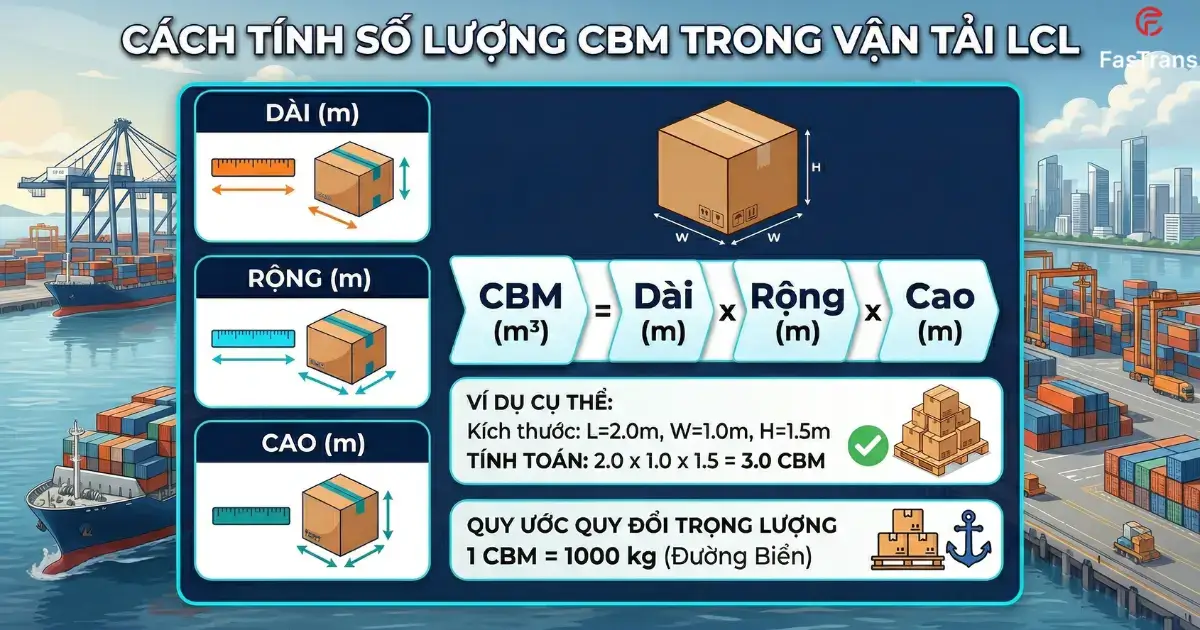 Cách tính số lượng CBM trong vận tải biển LCL